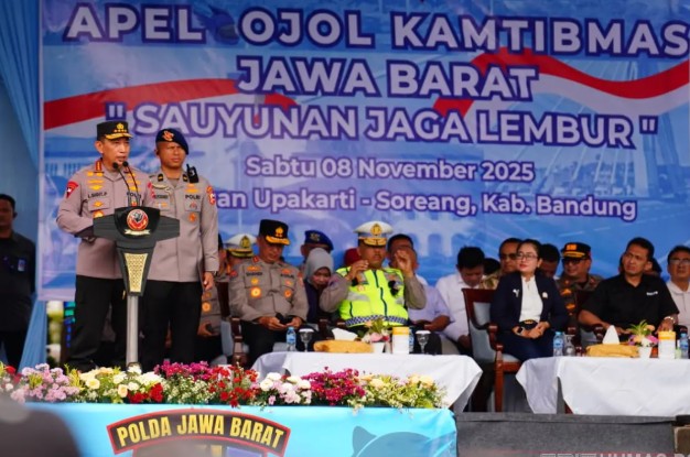 Apel Ojol Kamtibmas di Jabar Bersatu Padu Jaga Keamanan