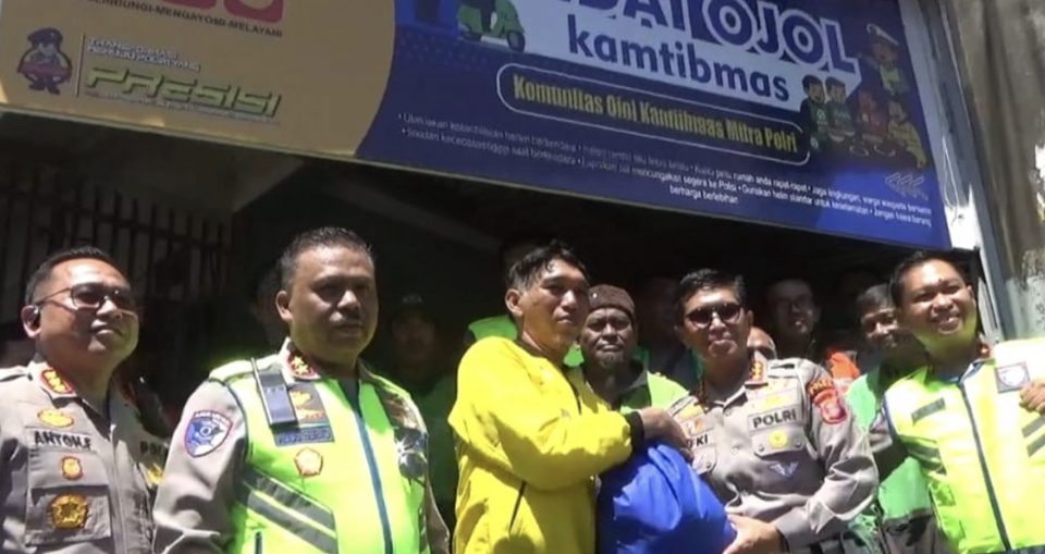 Kakorlantas Menyapa Driver Ojol Kamtibmas Polda Kaltim, Pererat Sinergi